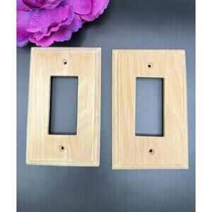 Unfinished Wood Switch Plate Cover Wallplate Rocker Duplex Toggle Outlet Set 2